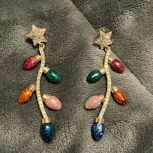 Bauble Bar Christmas lights and star earrings